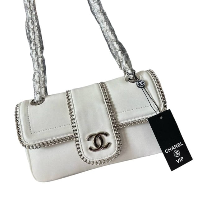 White Silver Madison Flap Bag w/ Box | VIP/GWP