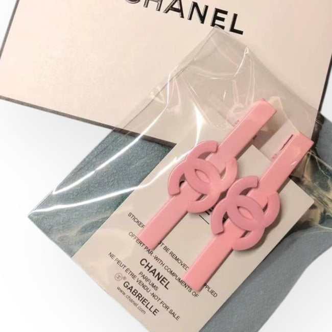 2Pc Set Pink Pink CC Long Rectangle Hair Clips | Beaute
