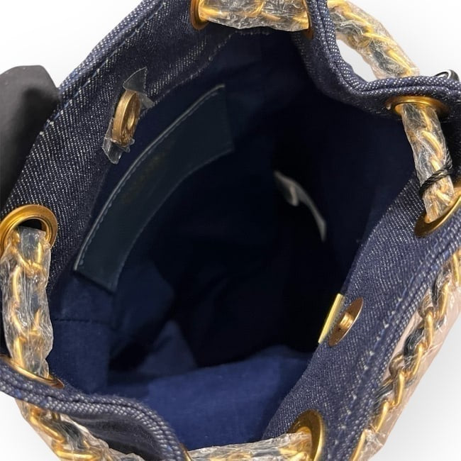 Quilted Dark Denim Gold Side Pockets BB Bag | VIP/GWP