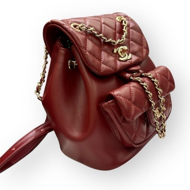 Deep Red Quilted Duma Backpack w/ Box | VIP/GWP