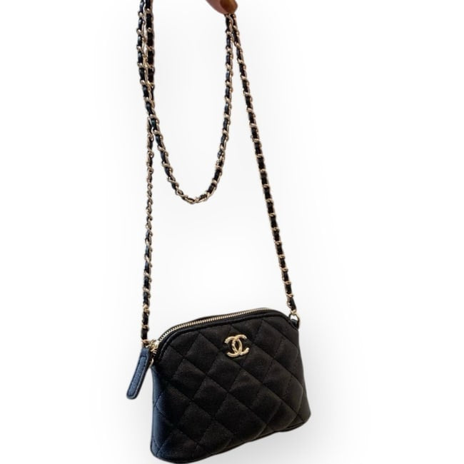 Black Quilted Mini Clutch With Chain Bag | VIP/GWP
