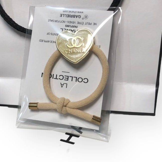 Metallic White Gold Heart Shaped Hair Tie | Beaute