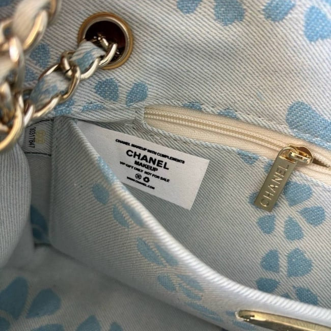 Quilted Reverse Denim Classic Flap Bag w/ Box | VIP/GWP