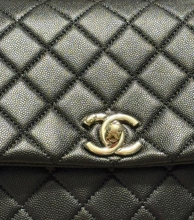 Large Black Quilted CoCo Top Handle Bag | VIP/GWP