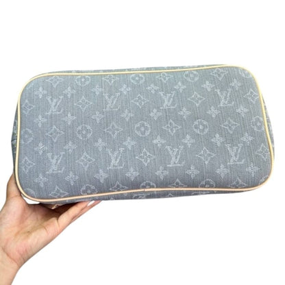 Denim Monogram Gold Neverfull MM Bag, Pouch Tote | VIP/GWP