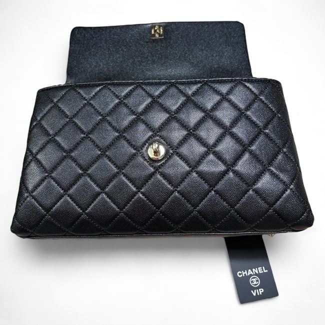 Large Black Quilted CoCo Top Handle Bag | VIP/GWP