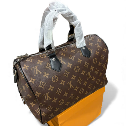 Brown Monogram Black Speedy 30 Bag, Strap | VIP/GWP