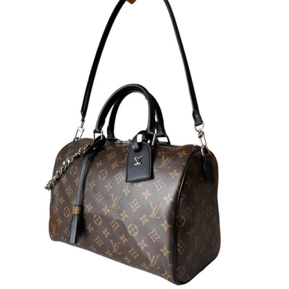 Brown Monogram Black Speedy 30 Bag, Strap | VIP/GWP