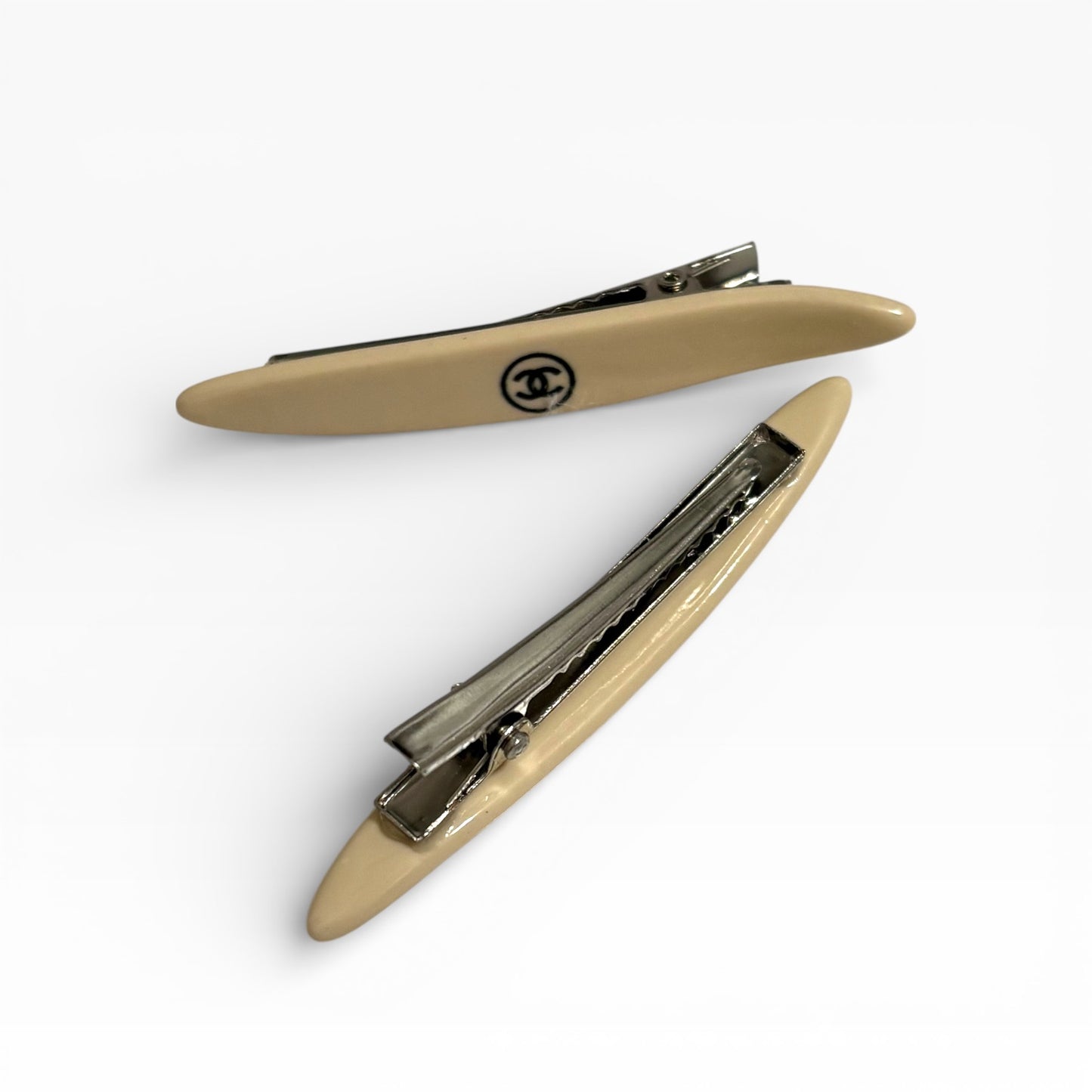 2Pc Cream Long Skinny Hair Clips | Beaute