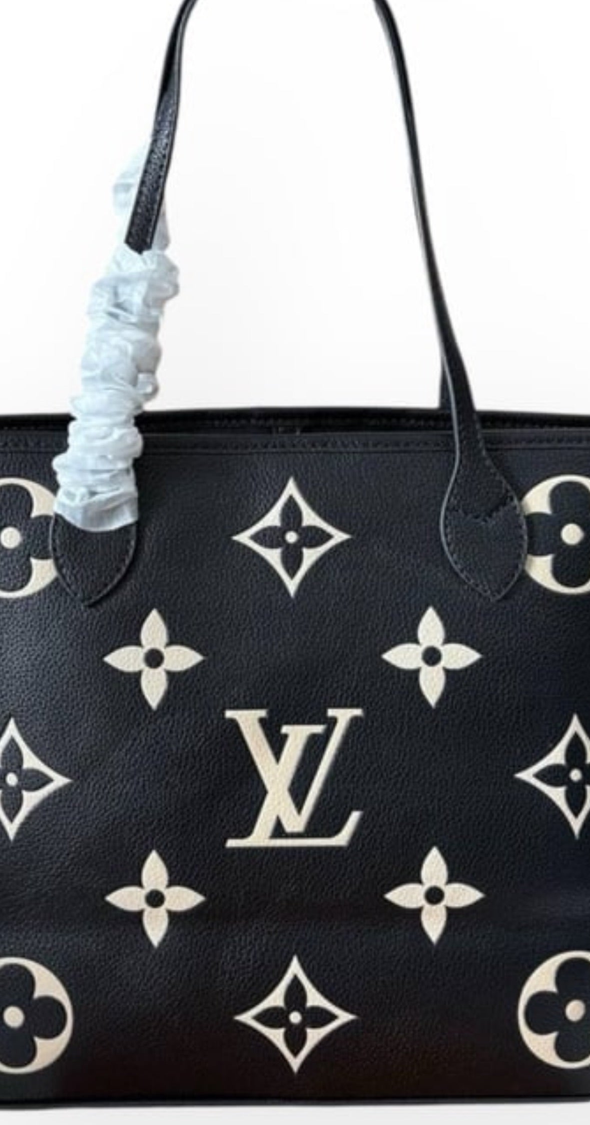 Black Monogram Creme Neverfull PM Bag w/ Gift Bag Tote & Pouch | VIP/GWP