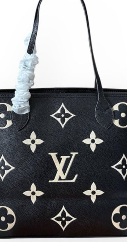Black Monogram Creme Neverfull PM Bag w/ Gift Bag Tote & Pouch | VIP/GWP