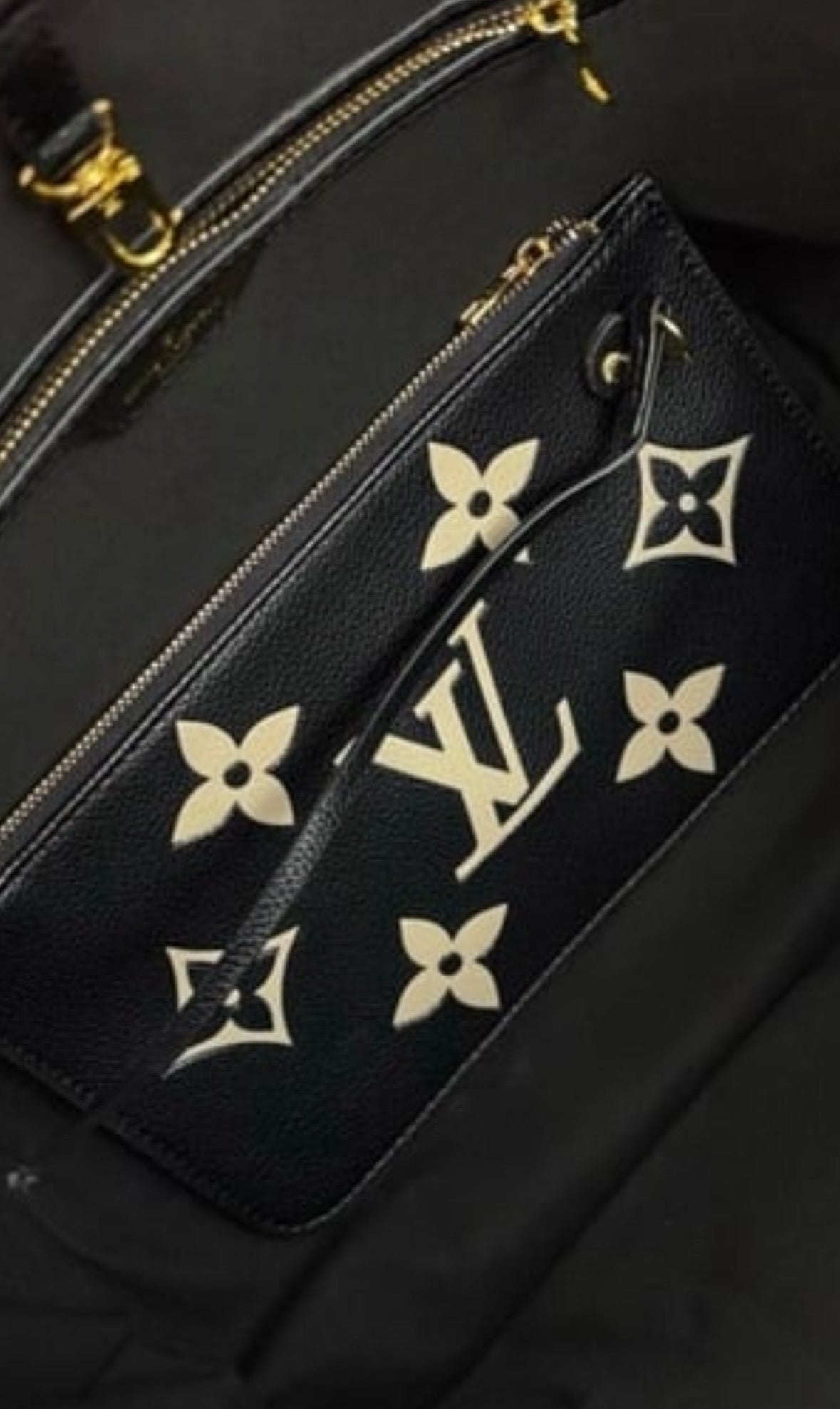 Black Monogram Creme Neverfull PM Bag w/ Gift Bag Tote & Pouch | VIP/GWP