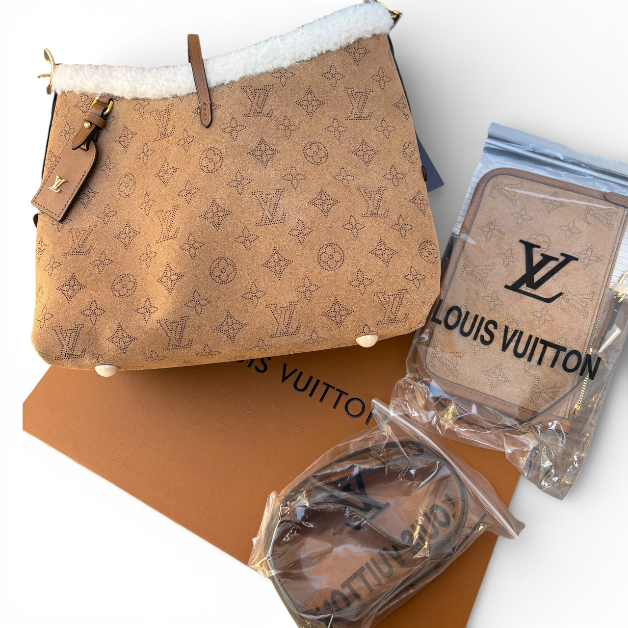 Suede Fur Carryall Bag, Strap, w/ Box | VIP/GWP