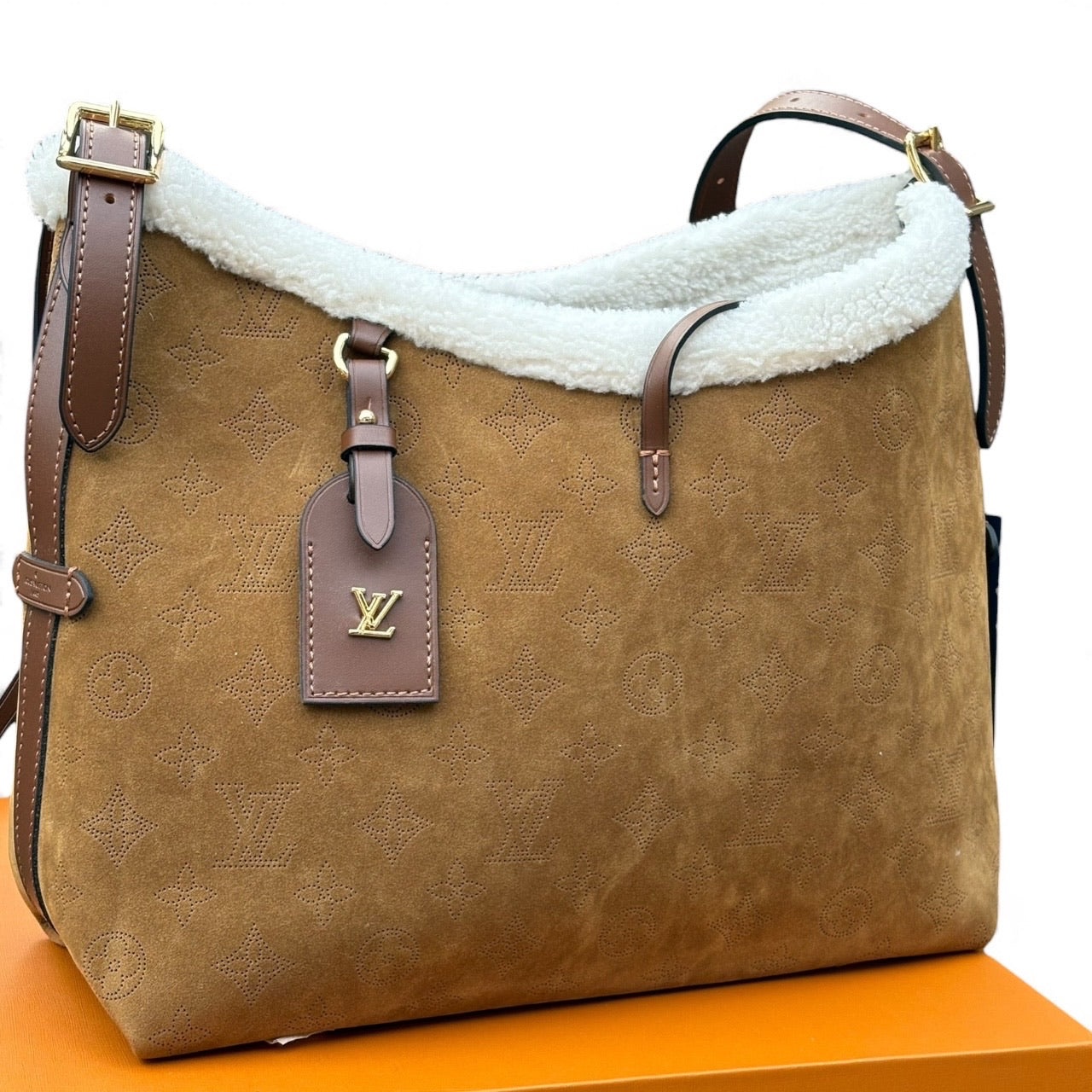Suede Fur Carryall Bag, Strap, w/ Box | VIP/GWP