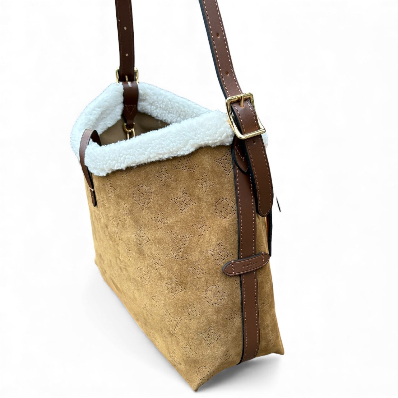 Suede Fur Carryall Bag, Strap, w/ Box | VIP/GWP