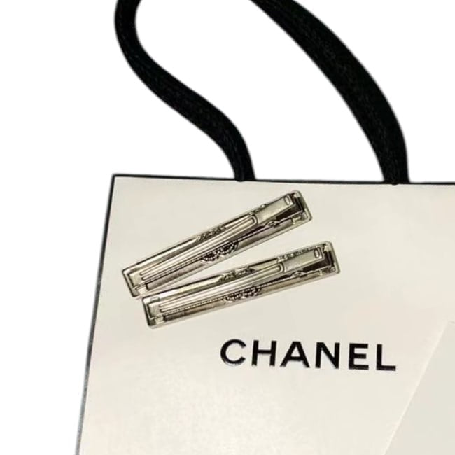 2Pc Silver Rhinestone CC Hair Clips | Beaute