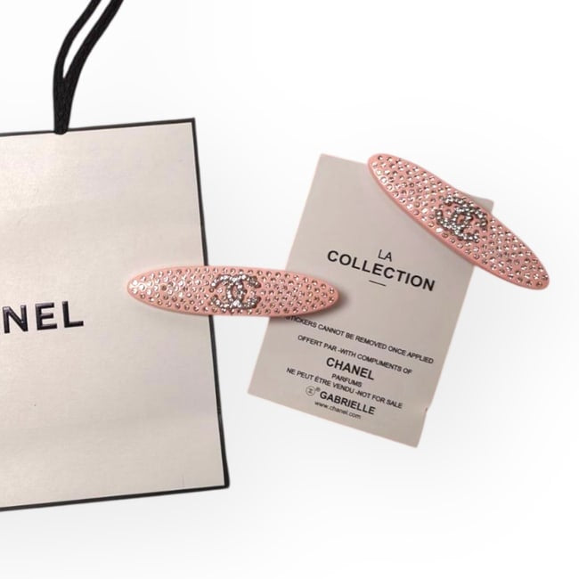 2Pc Coral Rhinestoned Long Oval Hair Clips | Beaute