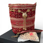 Red Tweed Gold Mini Bucket Bag With | VIP/GWP