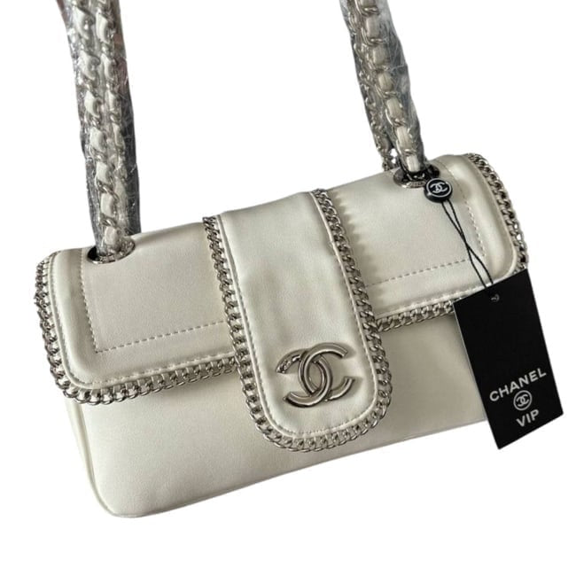 White Silver Madison Flap Bag w/ Box | VIP/GWP