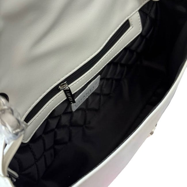 White Silver Madison Flap Bag w/ Box | VIP/GWP