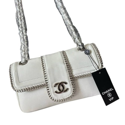 White Silver Madison Flap Bag w/ Box | VIP/GWP