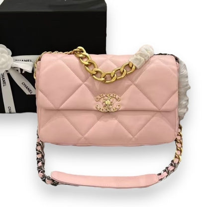 Pink Quilted 19 Shoulder Bag w/ Box | VIP/GWP