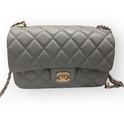 Dark Grey Pearl Crush Mini Flap Bag w/ Box | VIP/GWP