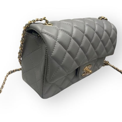 Dark Grey Pearl Crush Mini Flap Bag w/ Box | VIP/GWP