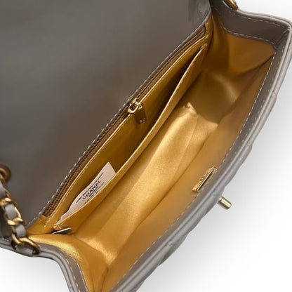 Dark Grey Pearl Crush Mini Flap Bag w/ Box | VIP/GWP