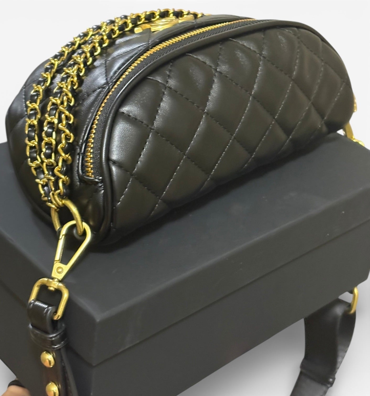 Black & Gold Quilted Belt BumBag w/ Box | VIP/GWP