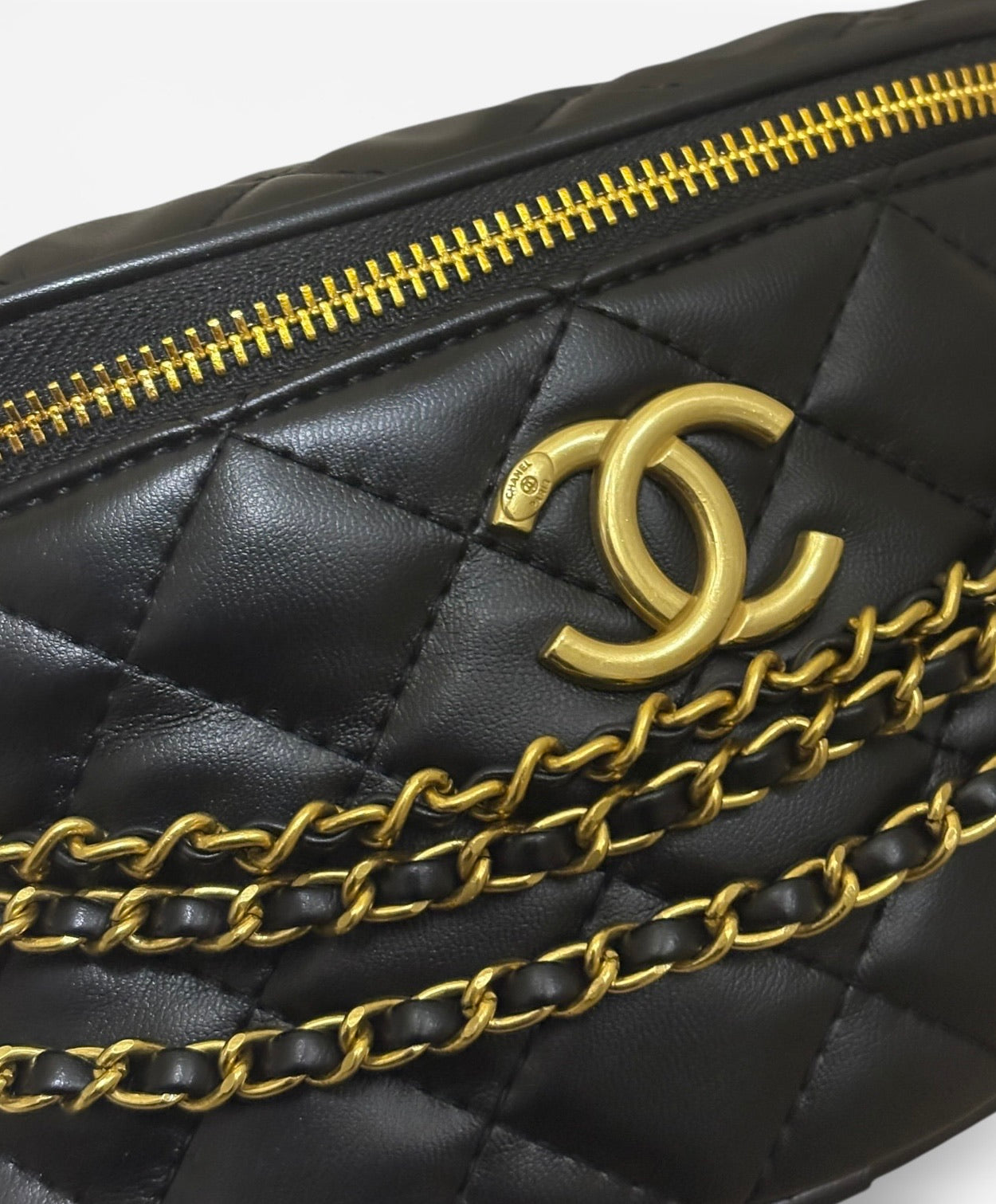 Black & Gold Quilted Belt BumBag w/ Box | VIP/GWP