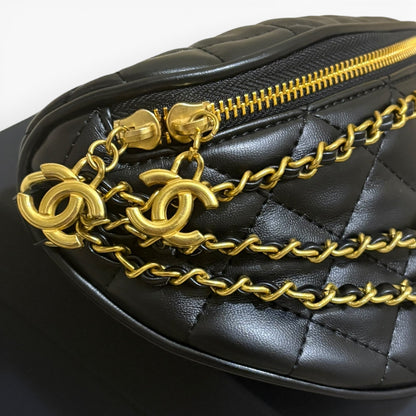 Black & Gold Quilted Belt BumBag w/ Box | VIP/GWP