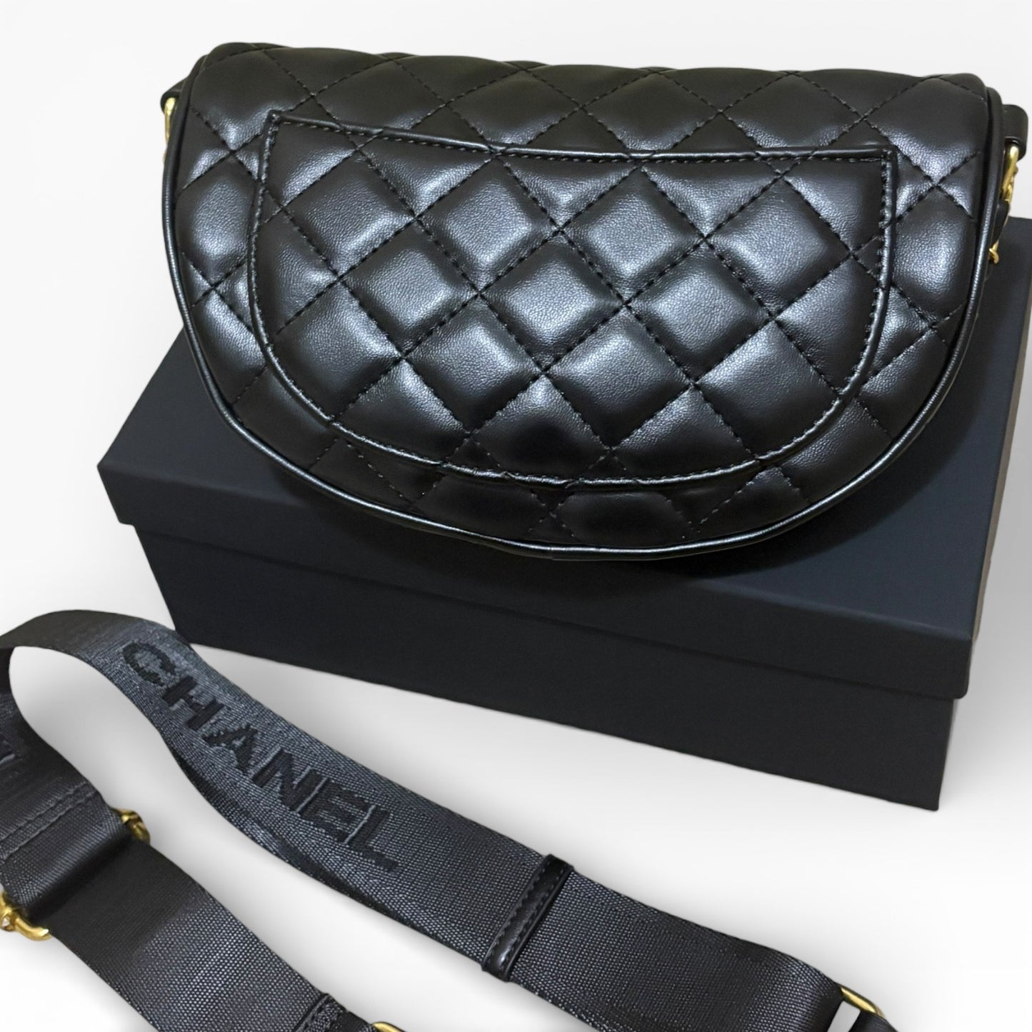 Black & Gold Quilted Belt BumBag w/ Box | VIP/GWP