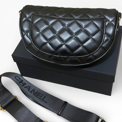 Black & Gold Quilted Belt BumBag w/ Box | VIP/GWP