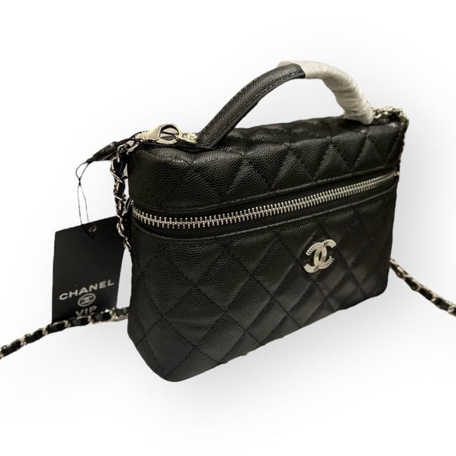 Black Quilted Vanity Case On Chain w/ Box | VIP/GWP