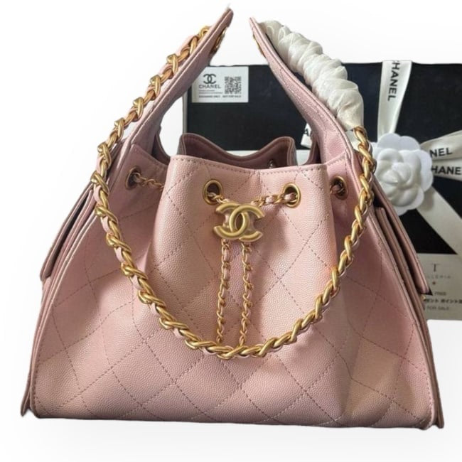 Large Pink Gold Top Handle Hobo Bag | VIP/GWP