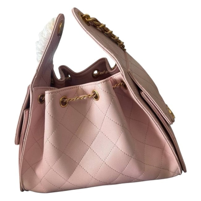 Large Pink Gold Top Handle Hobo Bag | VIP/GWP