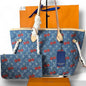 Denim Cherry Print Neverfull MM Tote & Pouch | VIP/GWP