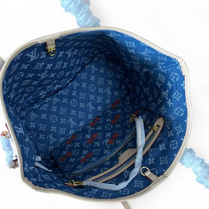 Denim Cherry Print Neverfull MM Tote & Pouch | VIP/GWP