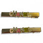2Pc Gold Colorful Rhinestone Logo Hair Clips | Beaute