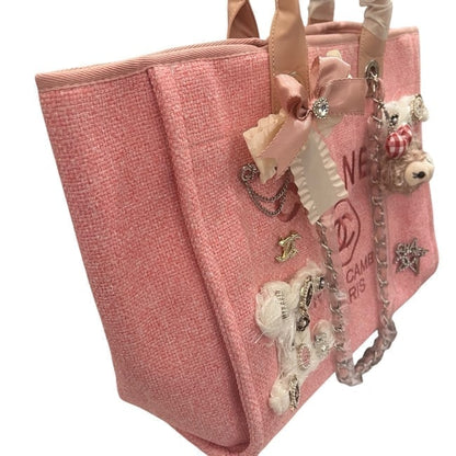 XL Pink Buttons & Bows Deauville Tote | VIP/GWP
