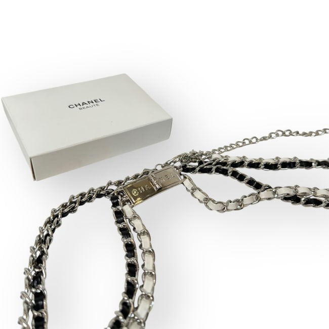 Silver Black & White Intertwined Chain Belt | VIP/GWP