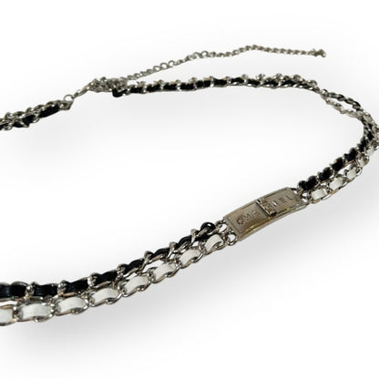 Silver Black & White Intertwined Chain Belt | VIP/GWP