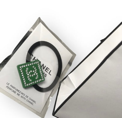 Green White Rhinestone Square Hair Tie | Beaute