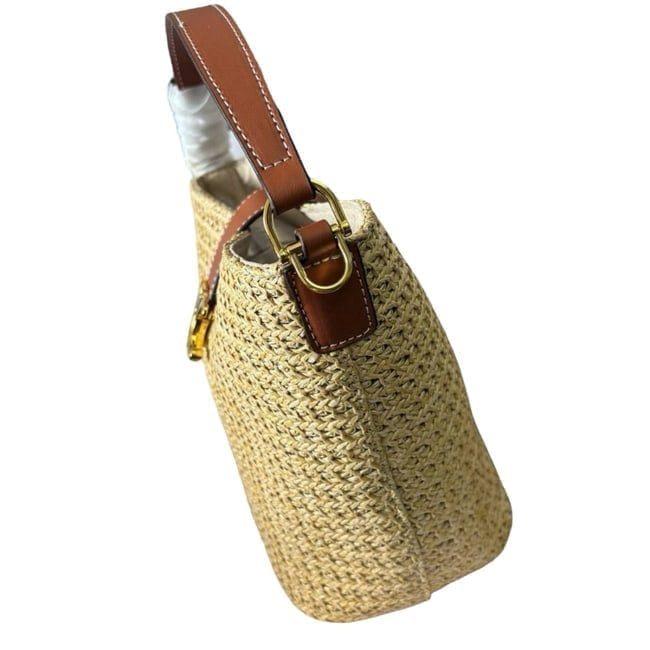 Woven Gold Front Logo Louise Bucket Bag | VIP/GWP