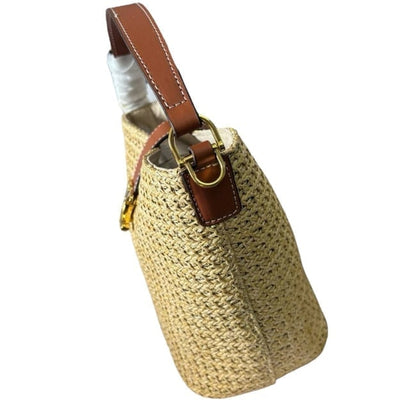 Woven Gold Front Logo Louise Bucket Bag | VIP/GWP
