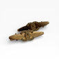2Pc Large Gold Rhinestone CC Long Oval Hair Clips | Beaute