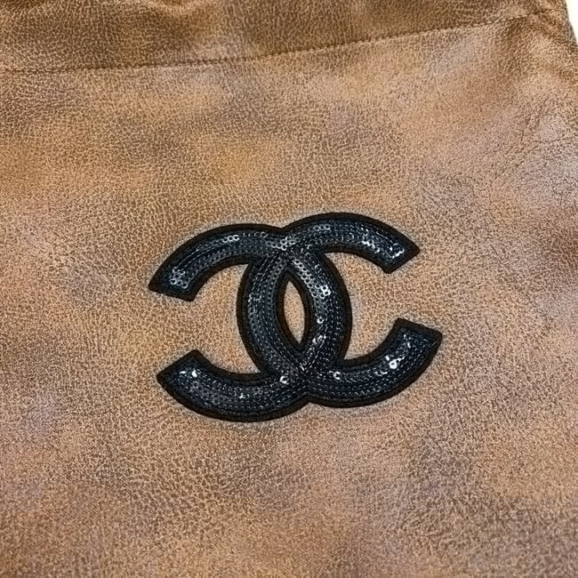 Brown Black Sequin CC Logo Tote | VIP/GWP