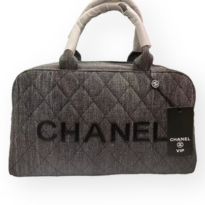 Black Denim Black Quilted Bowler Bag | VIP/GWP
