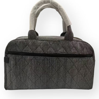 Black Denim Black Quilted Bowler Bag | VIP/GWP